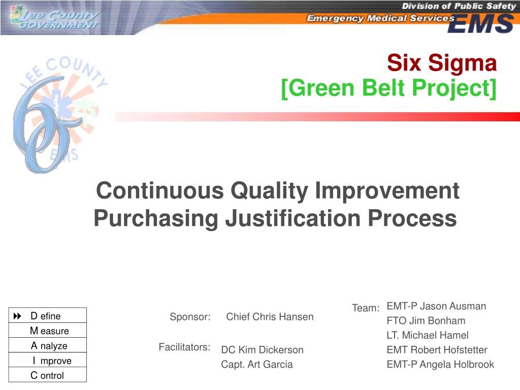green belt project presentation example