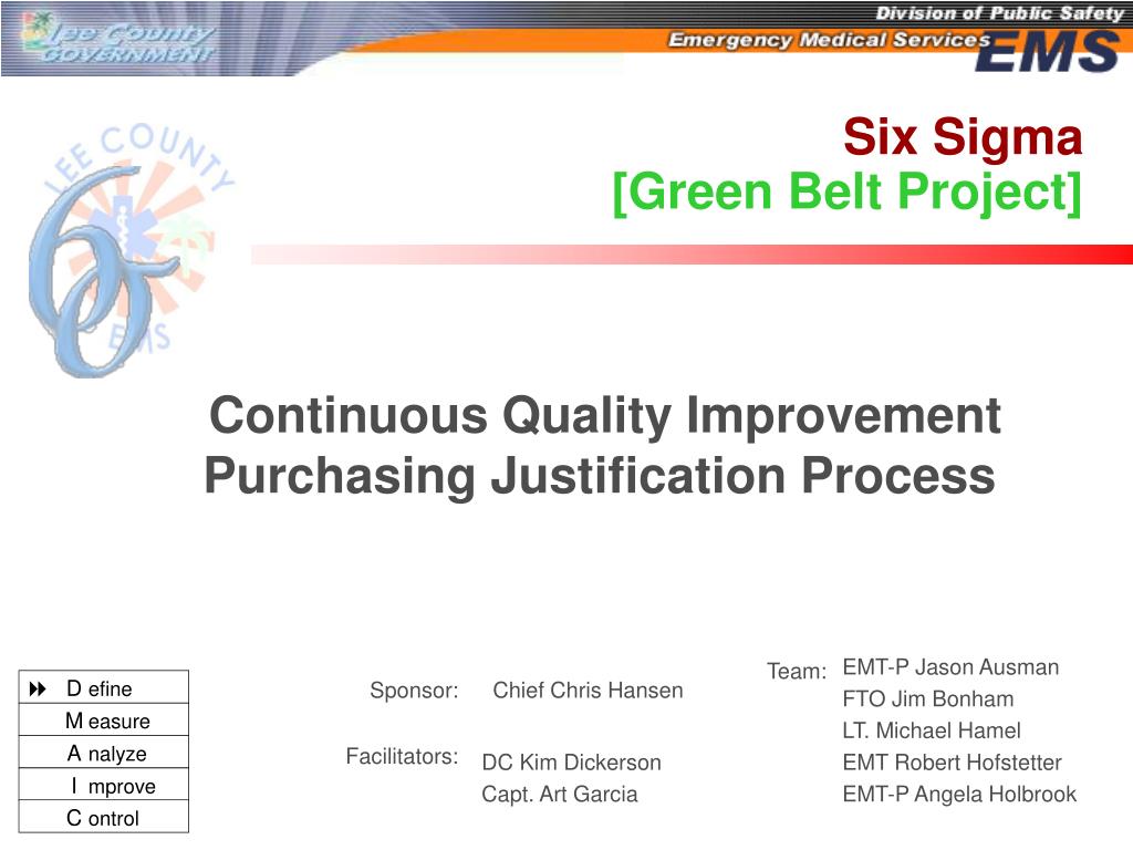 green belt project presentation template