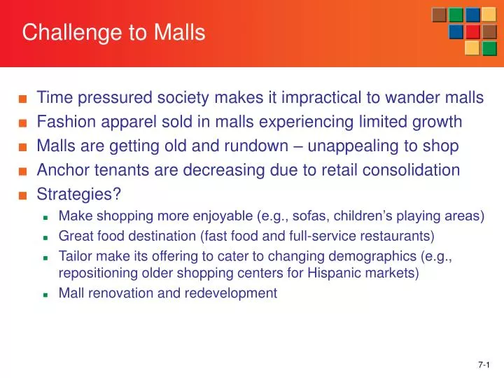challenge to malls n.