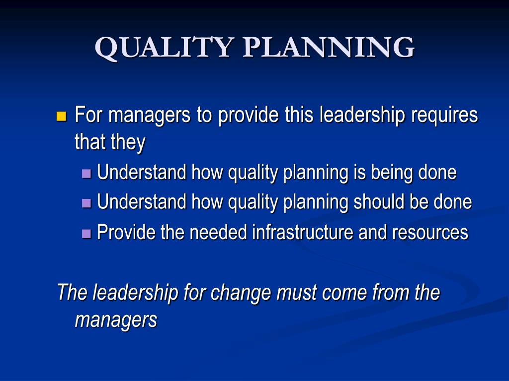 PPT QUALITY PLANNING PowerPoint Presentation Free Download ID 744138