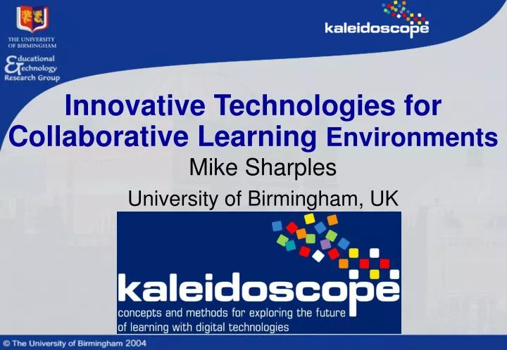 innovative technologies for collaborative learning environments n.