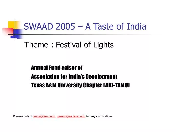 swaad 2005 a taste of india n.