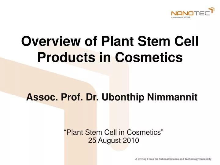 overview of plant stem cell products in cosmetics n.