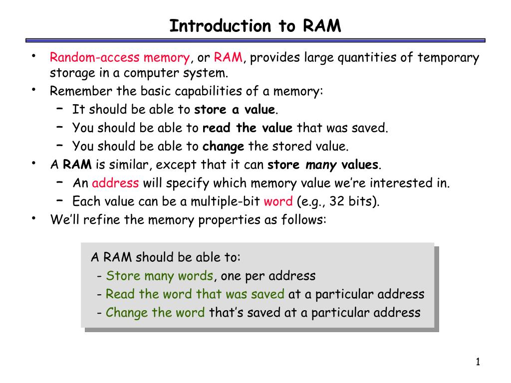PPT - Introduction to RAM PowerPoint Presentation, free download - ID:746068