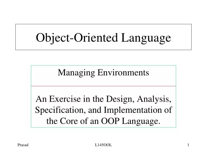 PPT - Object-Oriented Language PowerPoint Presentation, free download ...