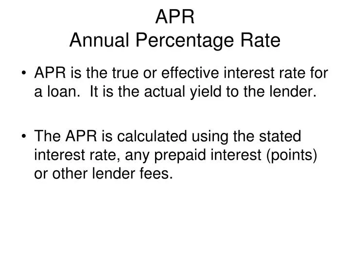 apr annual percentage rate n.