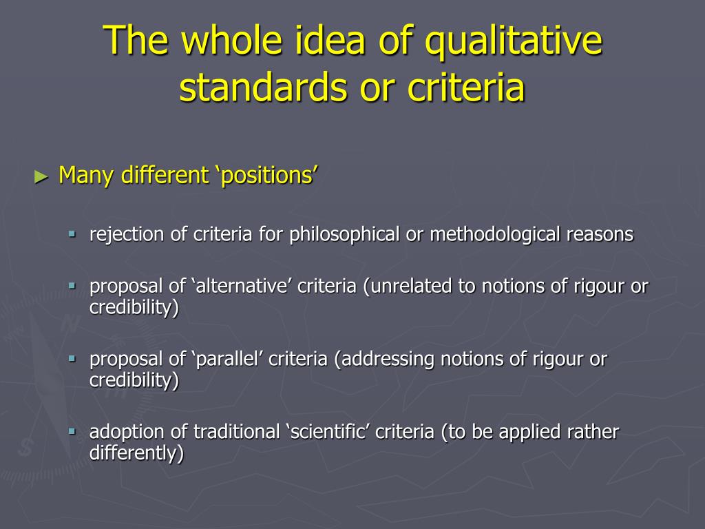 quality control criteria in qualitative research