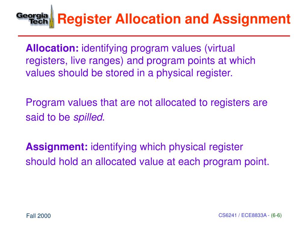 assignment allocation difference