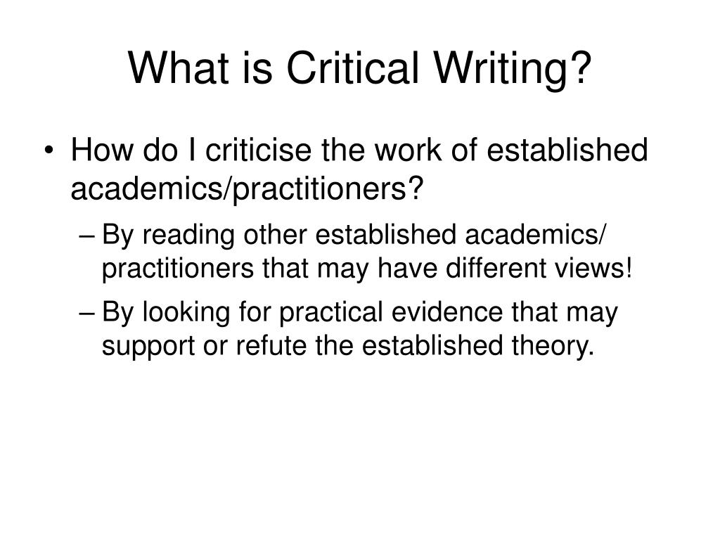 what is critical writing definition