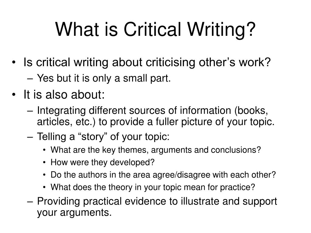 importance of critical writing for dissertation