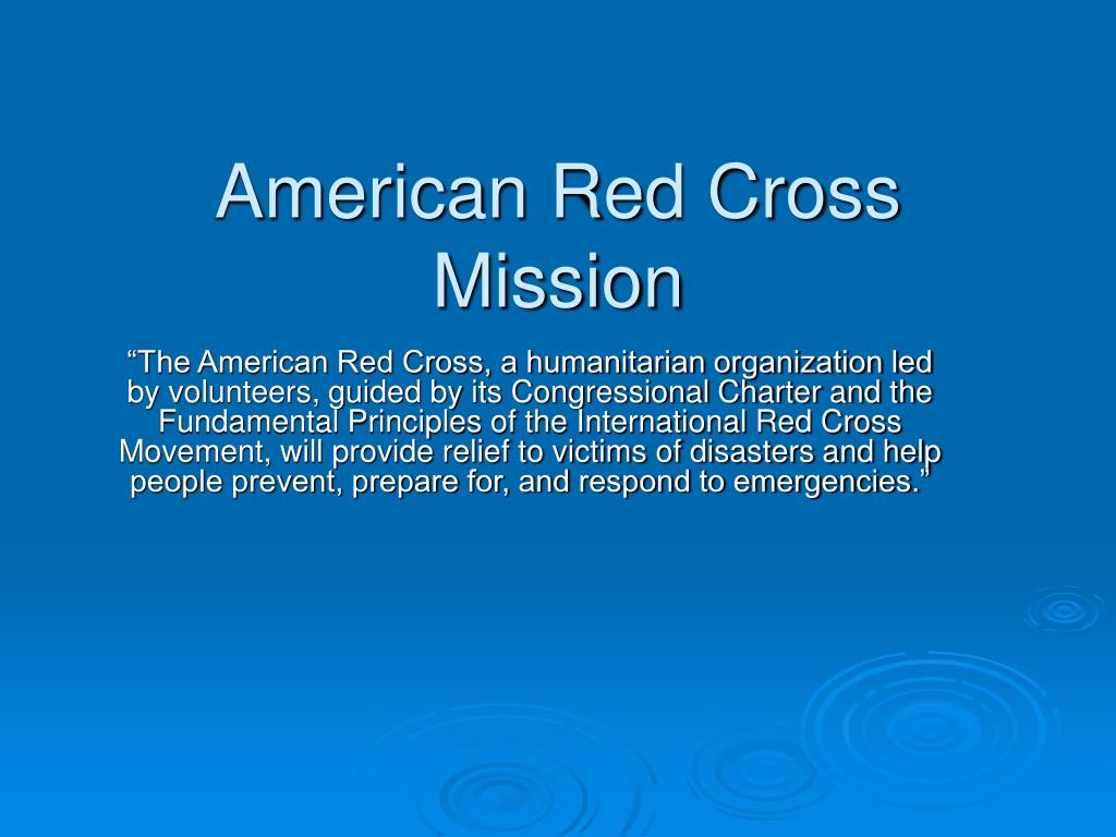 PPT American Red Cross Mission PowerPoint Presentation, free download