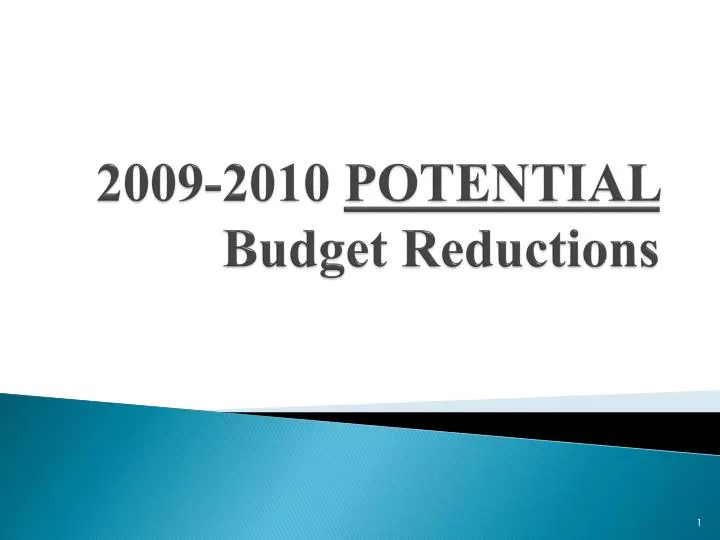 2009 2010 potential budget reductions n.