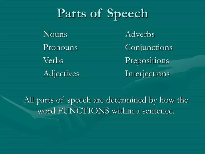 parts of speech n.
