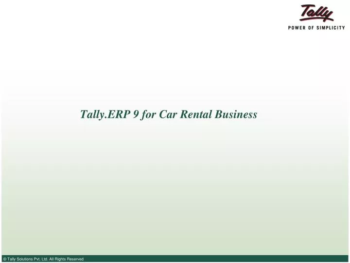 tally erp 9 for car rental business n.