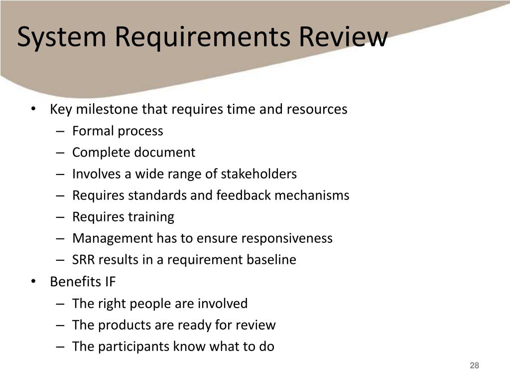 system requirements review presentation