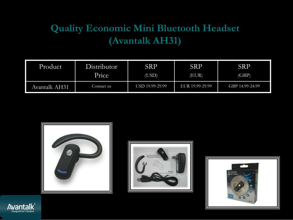 PPT - Avantalk Bluetooth Product Presentation April 2009 PowerPoint  Presentation - ID:74989