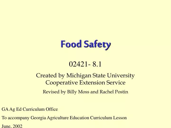 food safety n.