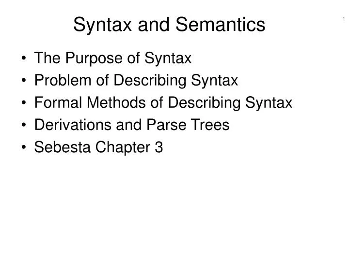 PPT - Syntax and Semantics PowerPoint Presentation, free download - ID ...