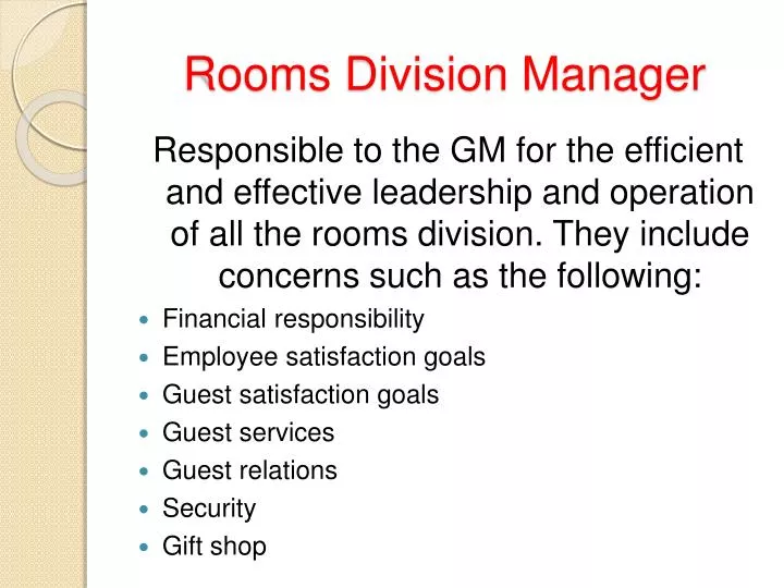 rooms division manager n.