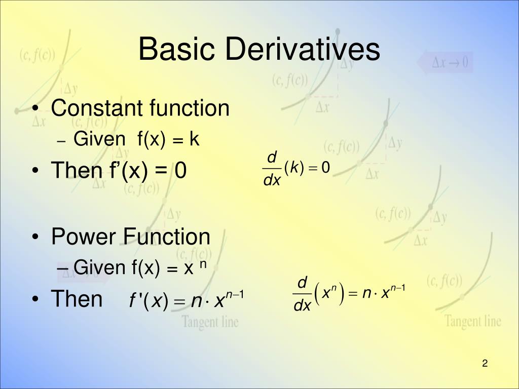 PPT - Basic Differentiation Rules PowerPoint Presentation, free ...