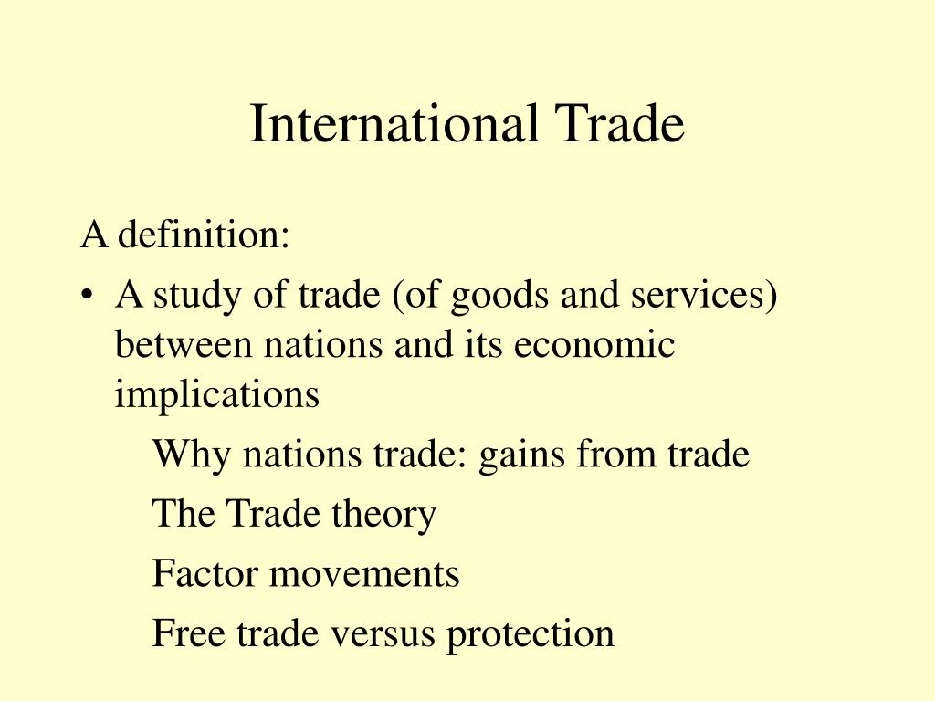 basic international trade theory