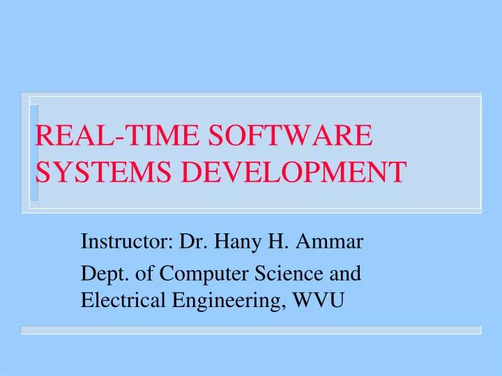 real time software systems development n.