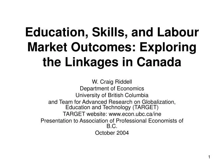 education skills and labour market outcomes exploring the linkages in canada n.