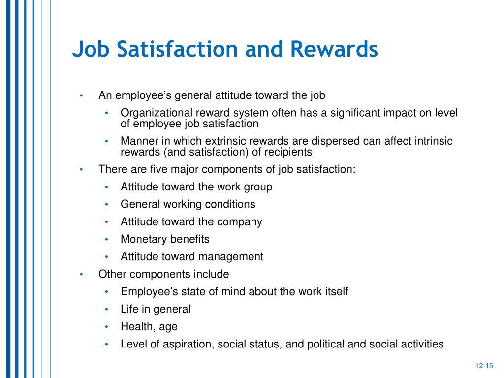 Reward and job satisfaction pdf