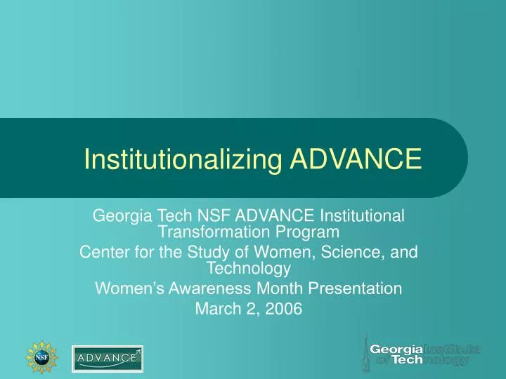 PPT - Institutionalizing ADVANCE PowerPoint Presentation, free download ...