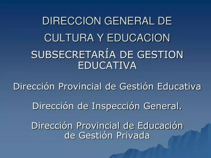 direccion general de cultura y educacion n.
