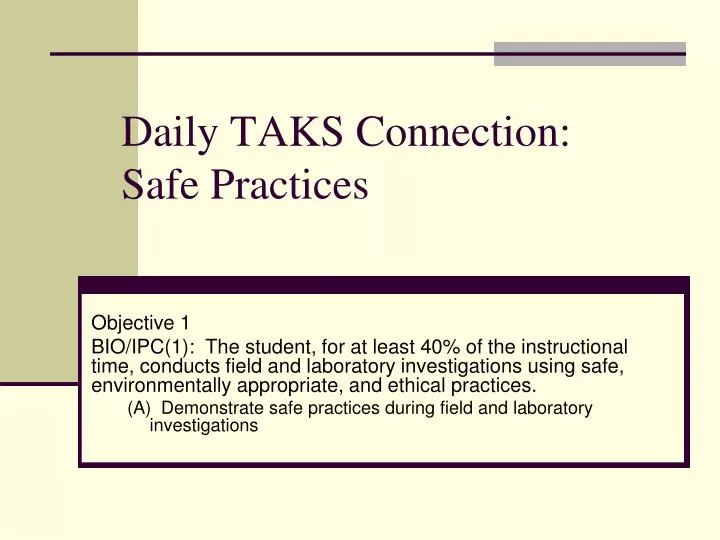 daily taks connection safe practices n.