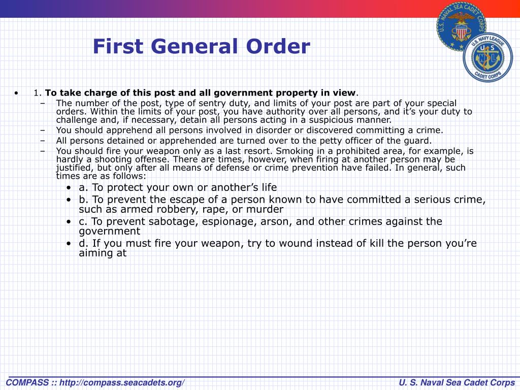 old army general orders