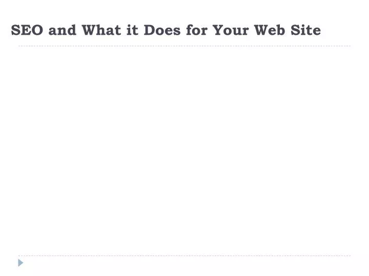 seo and what it does for your web site n.