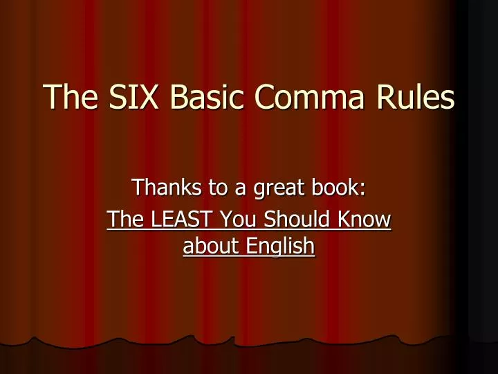 the six basic comma rules n.