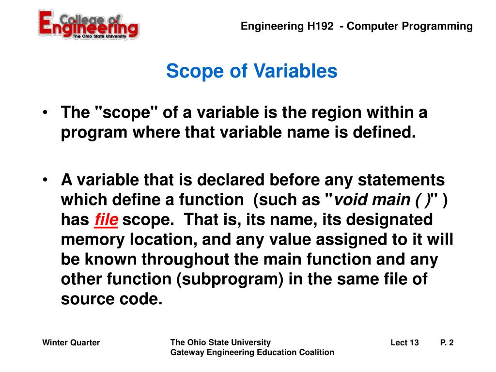 PPT Scope of Variables PowerPoint Presentation, free download ID757622