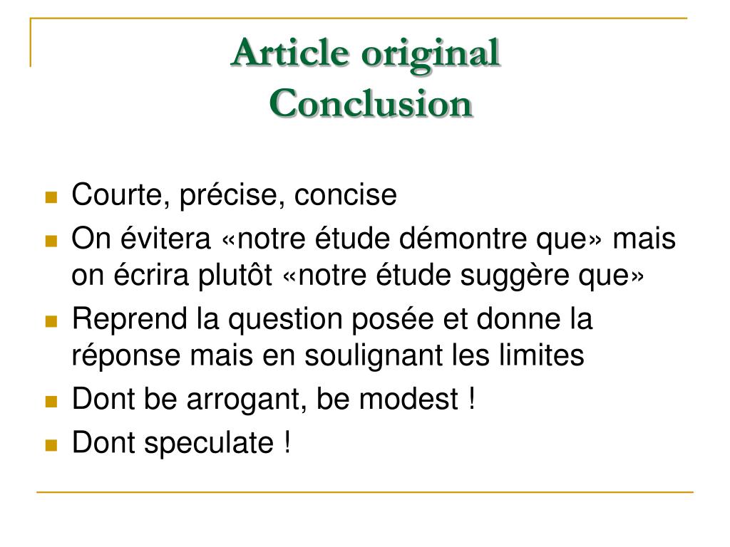PPT  Comment écrire un article scientifique ? PowerPoint Presentation