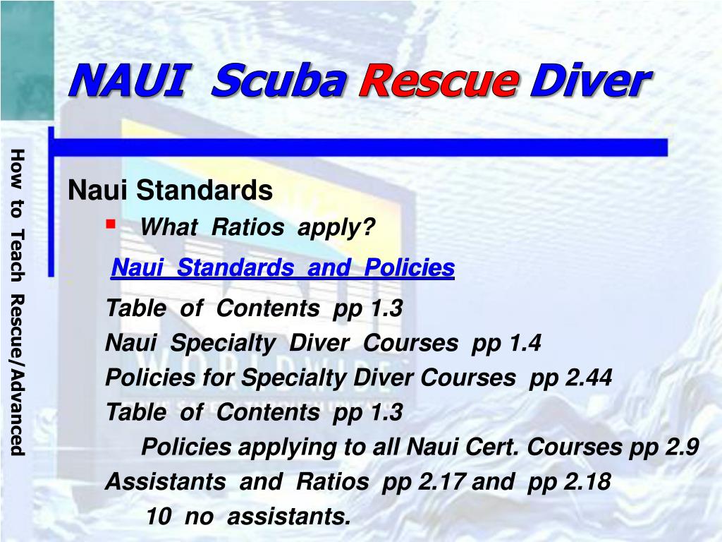 PPT - NAUI Scuba Rescue Diver PowerPoint Presentation, free download