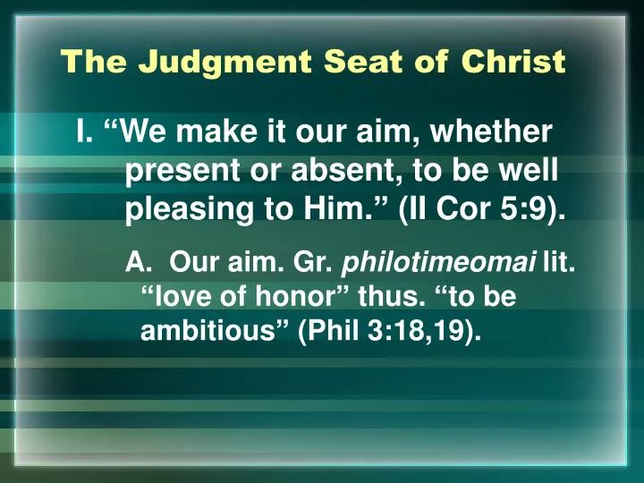 the judgment seat of christ n.