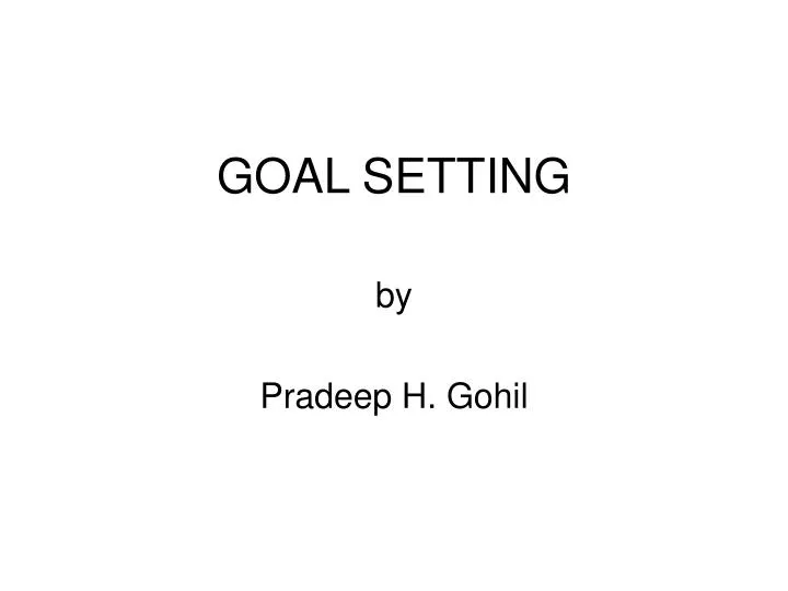 goal setting n.