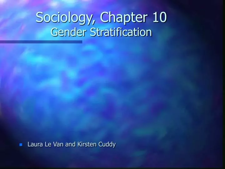 sociology chapter 10 gender stratification n.