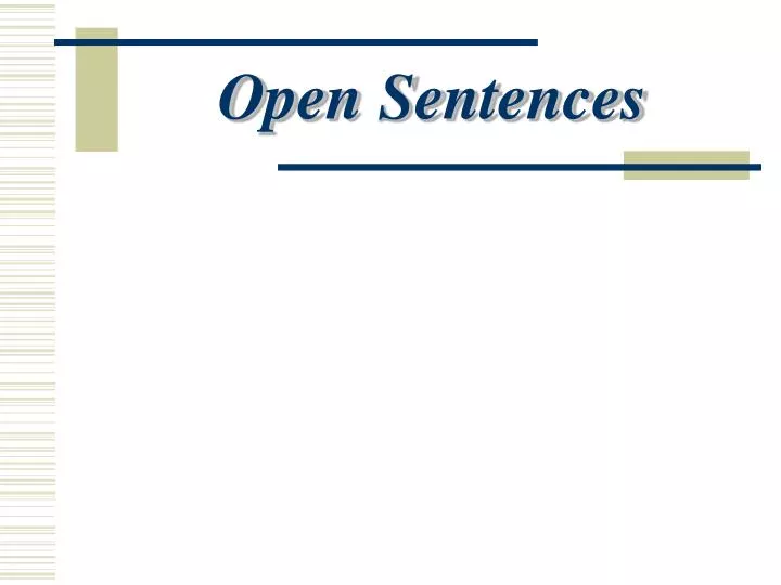 open sentences n.