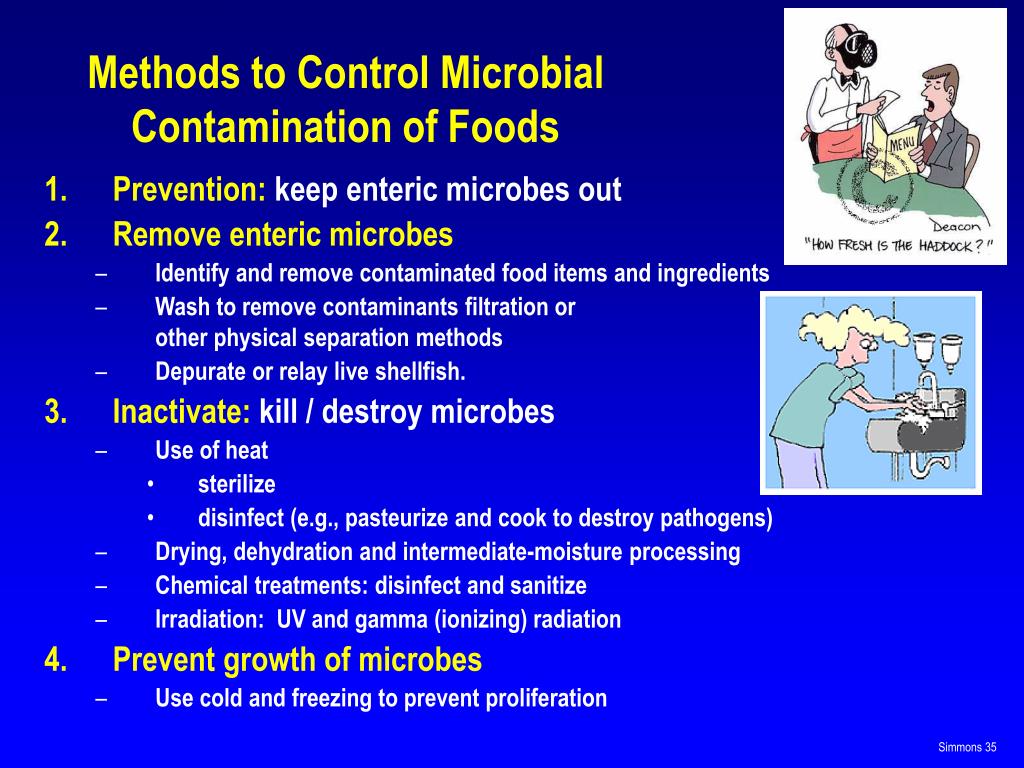 methods to control microbial contamination of foods l