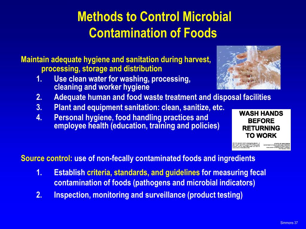 methods to control microbial contamination of foods37 l