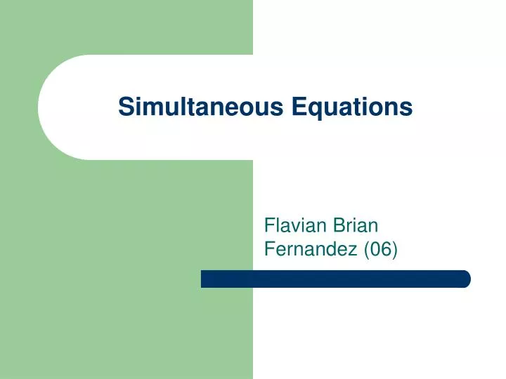 simultaneous equations n.