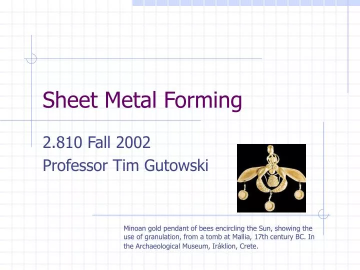 sheet metal forming n.