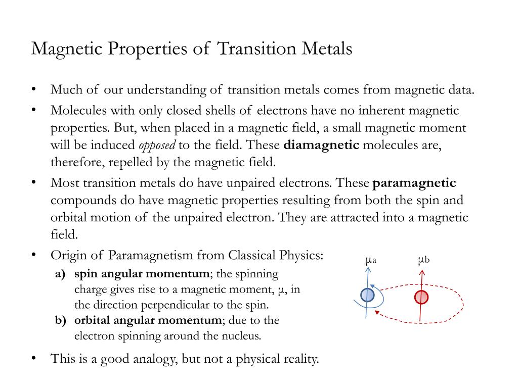 PPT - Magnetic Properties of Transition Metals PowerPoint Presentation -  ID:759793
