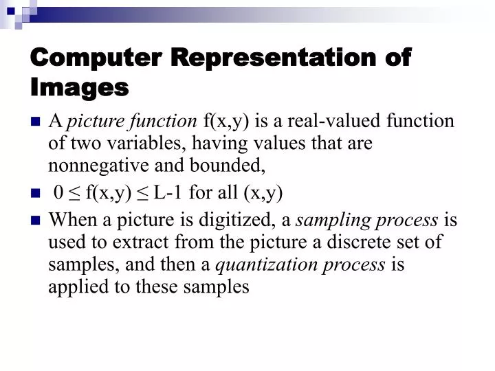 computer representation of images n.