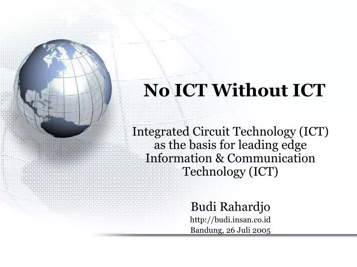 no ict without ict n.
