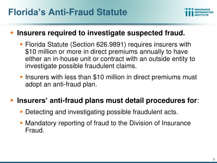 PPT NoFault Auto Insurance Fraud in Florida Trends, Challenges