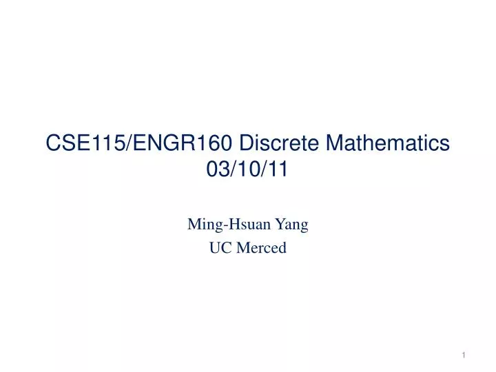 cse115 engr160 discrete mathematics 03 10 11 n.